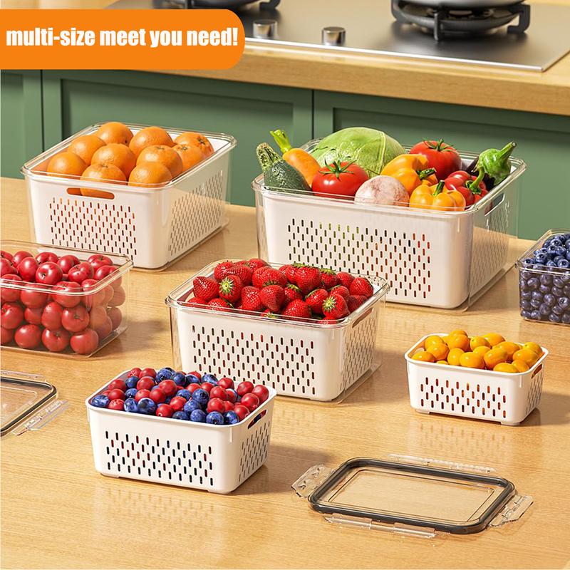 StoreNDrain – Transparent Food Container with Strainer Basket