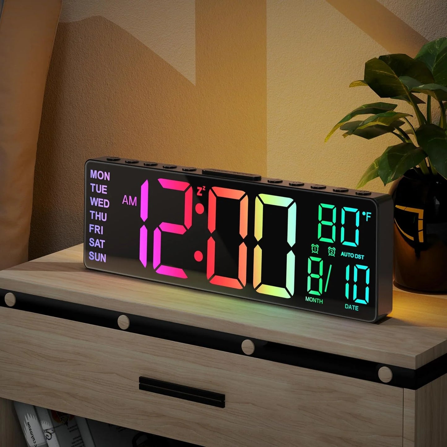ColorWake – 10.5” Digital Clock with Multicolor Display