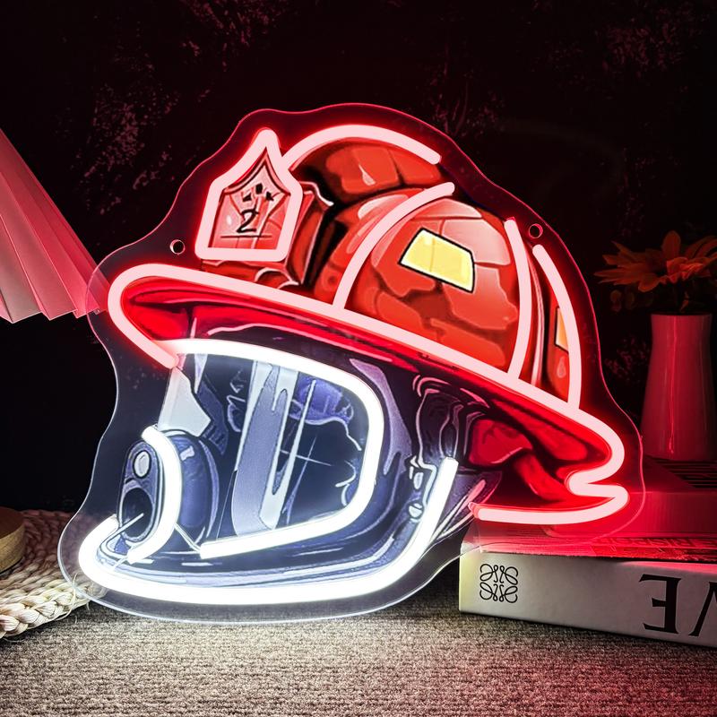 HeroGlow – Firefighter Helmet Neon Sign