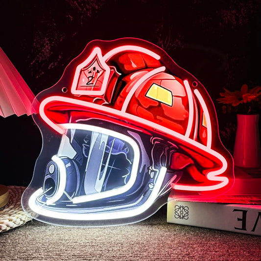HeroGlow – Firefighter Helmet Neon Sign