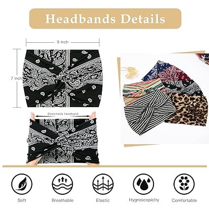 BohoBloom – Wide Twist Turban Headband for Women