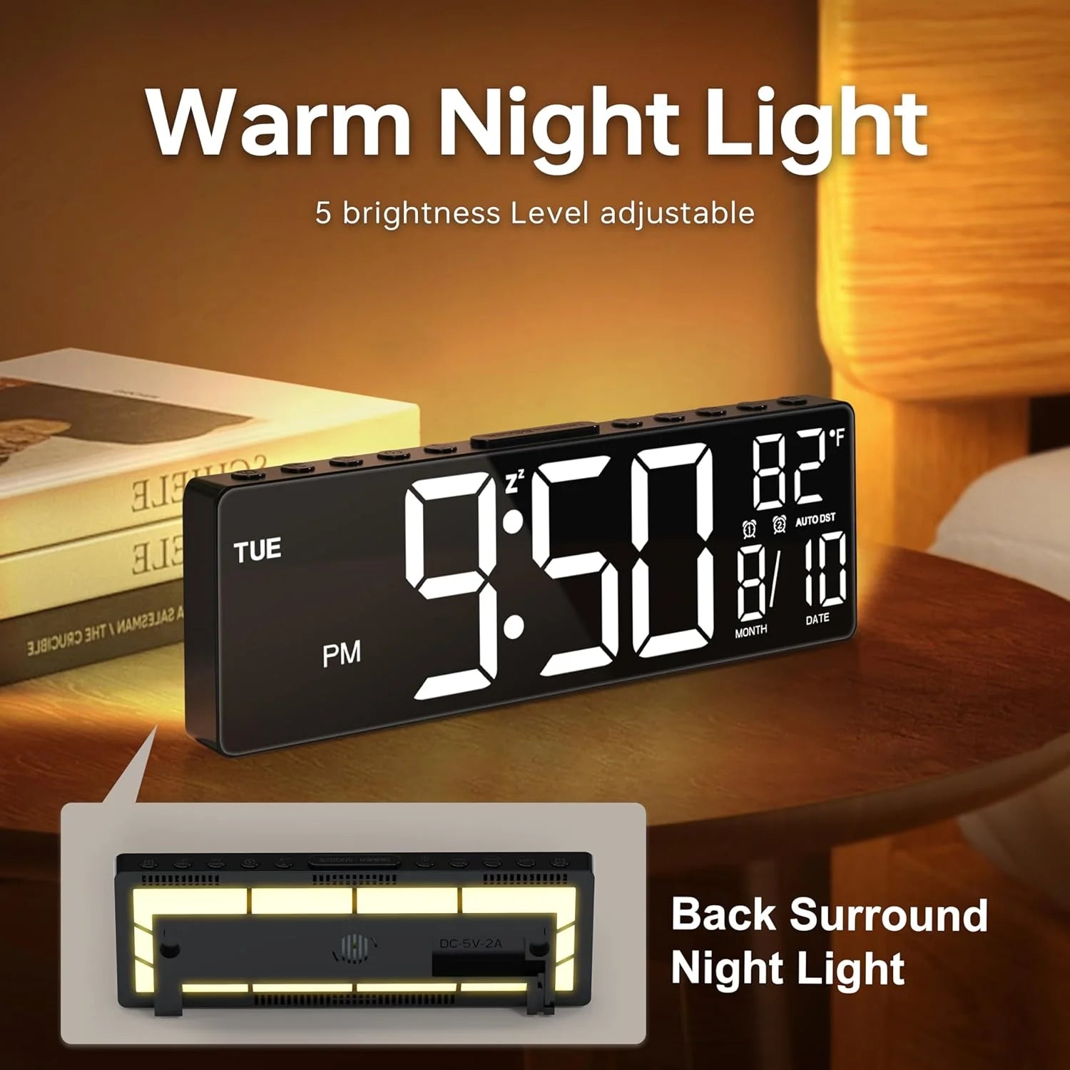 ColorWake – 10.5” Digital Clock with Multicolor Display
