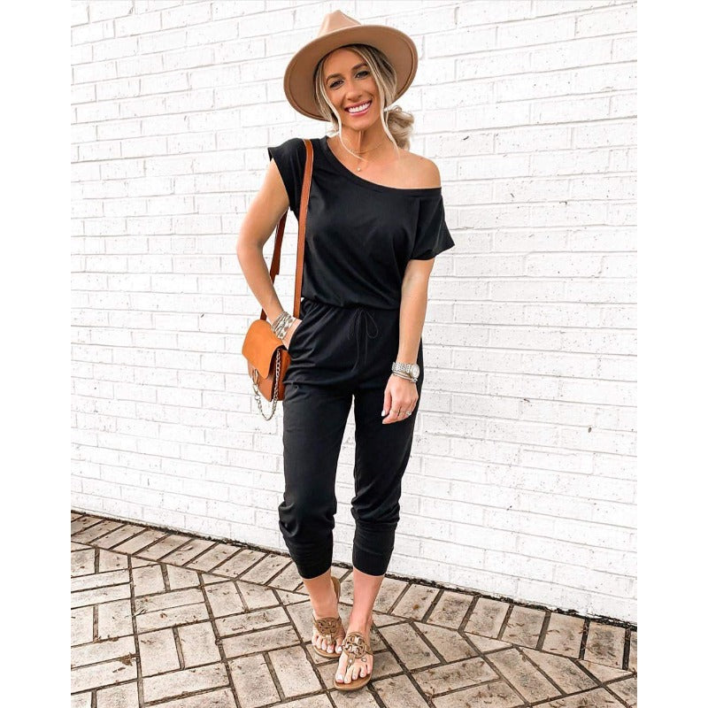 CozyChic – Women's Off-Shoulder Jogger Jumpsuit