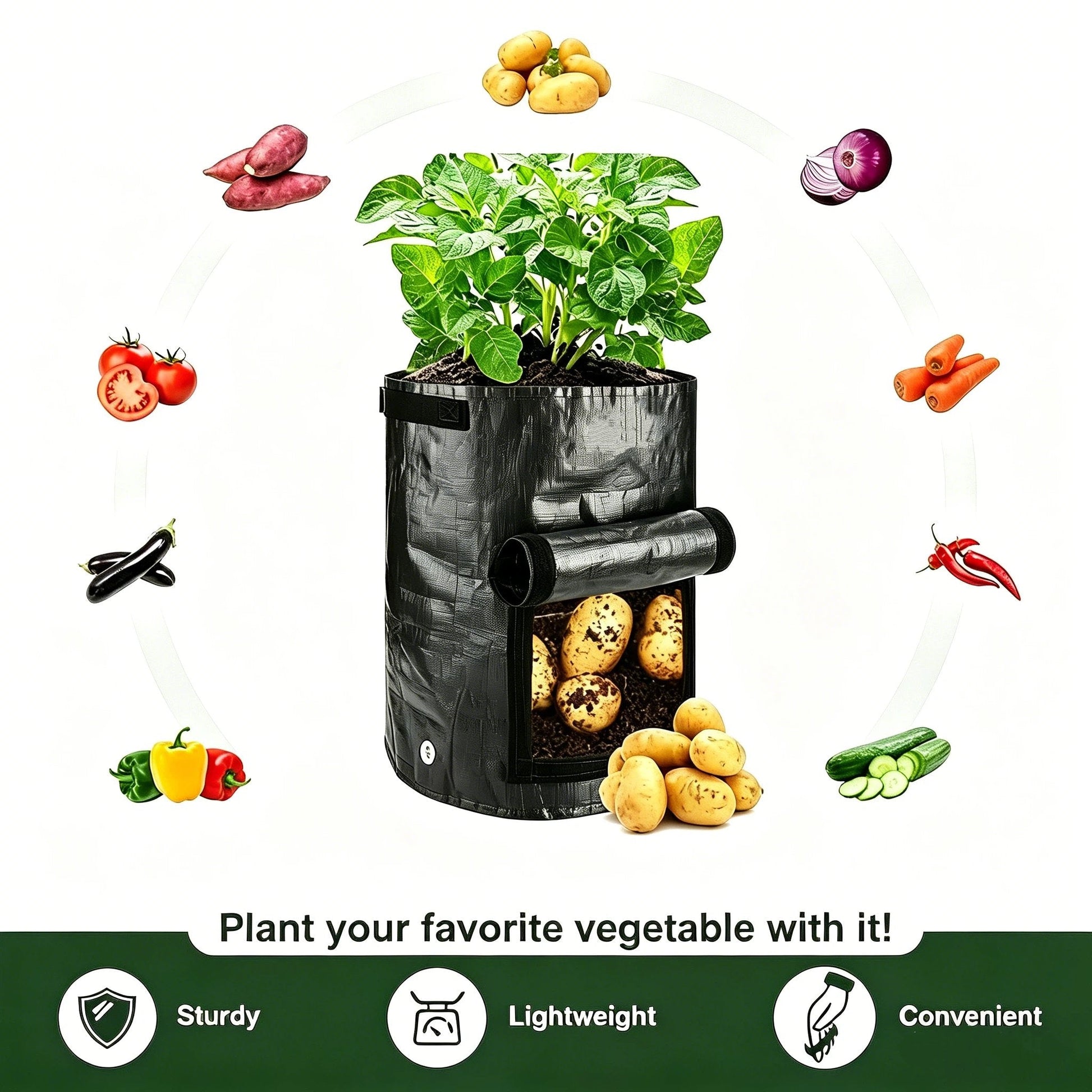 GrowFlex – Gallon Garden Cloth Planting Bags