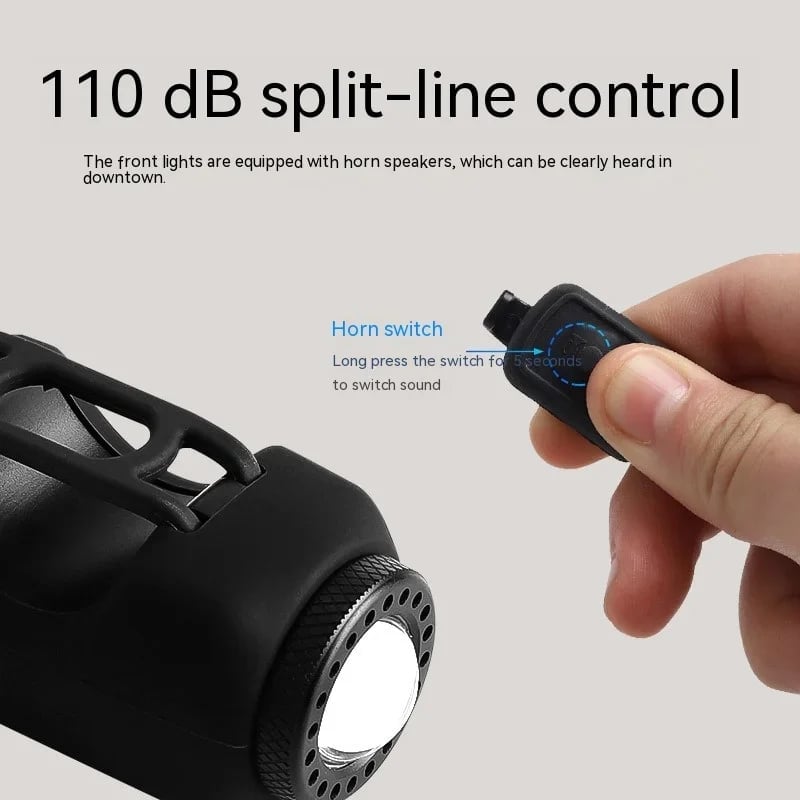 VibrantRide - 4-Mode LED Light with 110dB Bicycle Horn