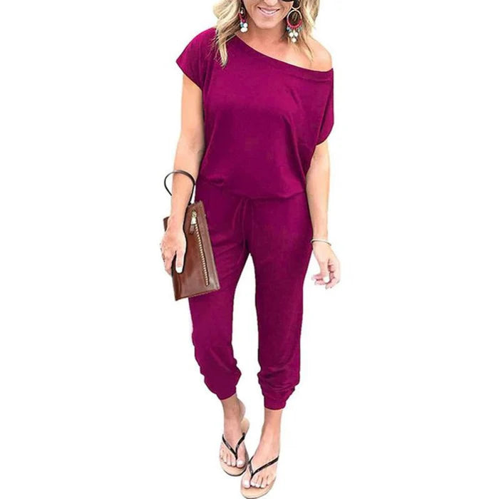 CozyChic – Women's Off-Shoulder Jogger Jumpsuit