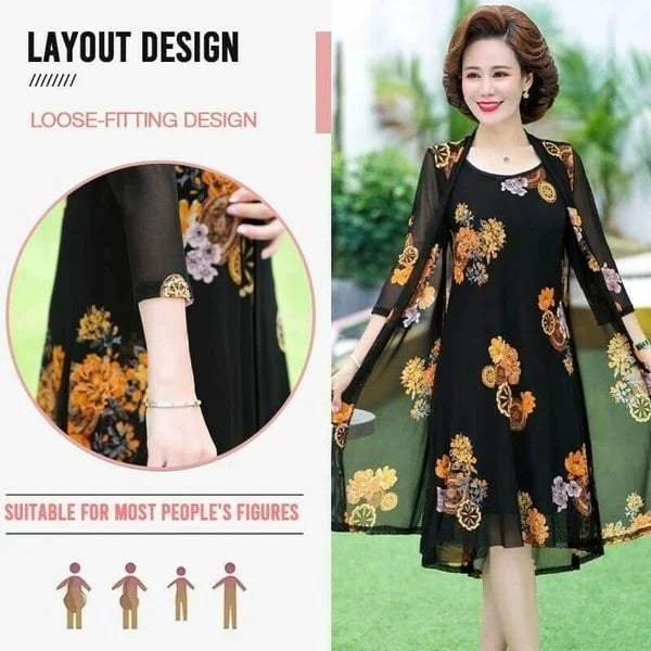 FloraChic – Elegant Print Dress Set