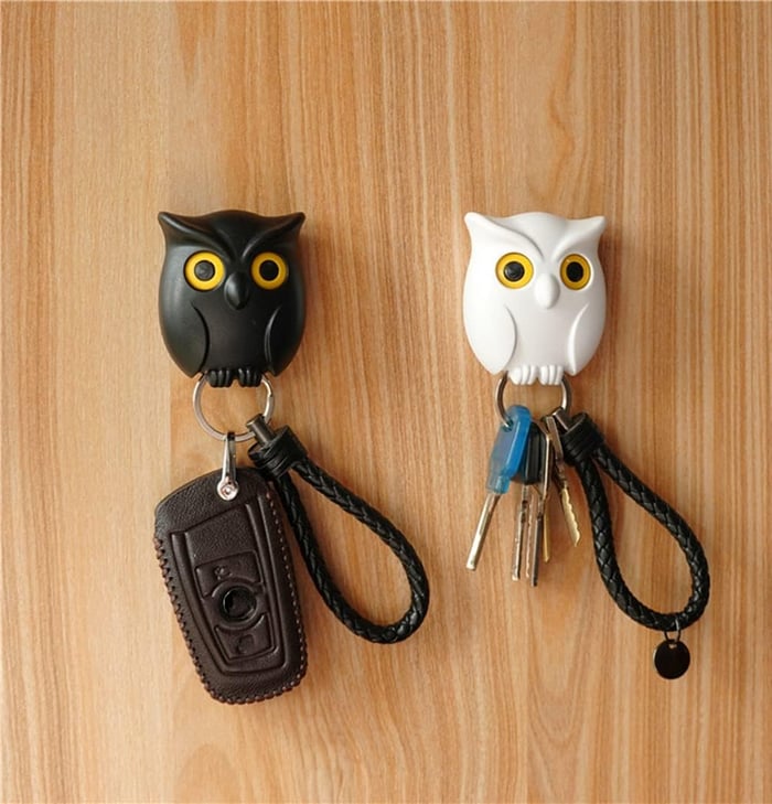 HootHaven – Charming Owl Wall Key Holder