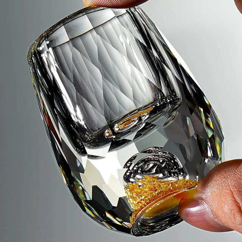 GlacierGlow - Crystal Gold-Foil Shot Glass