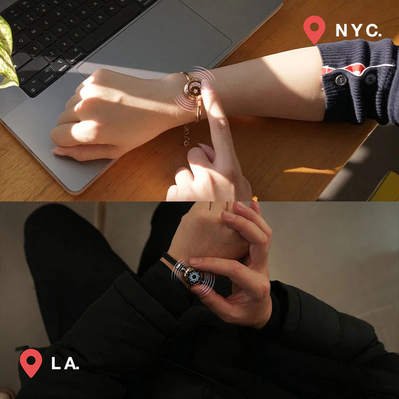 EternaLink – Sun & Moon Touch Bracelets (Braided Sun+Snake Chain Moon)