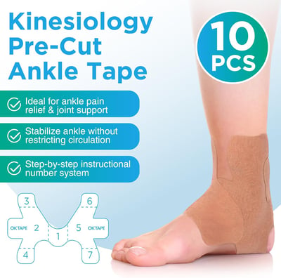FlexiWrap – Precut Kinesiology Tape for Ankle Support