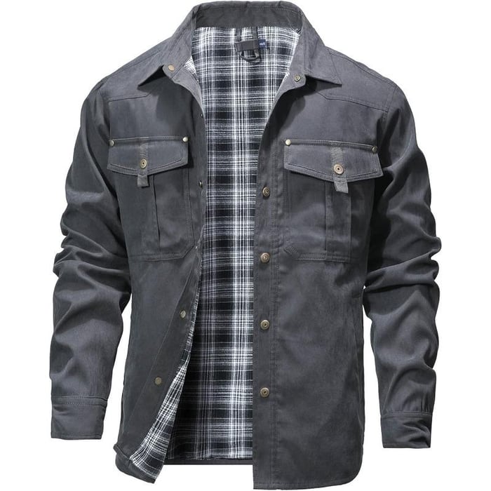 TimberWear – Men’s Flannel-Lined Shacket Jacket