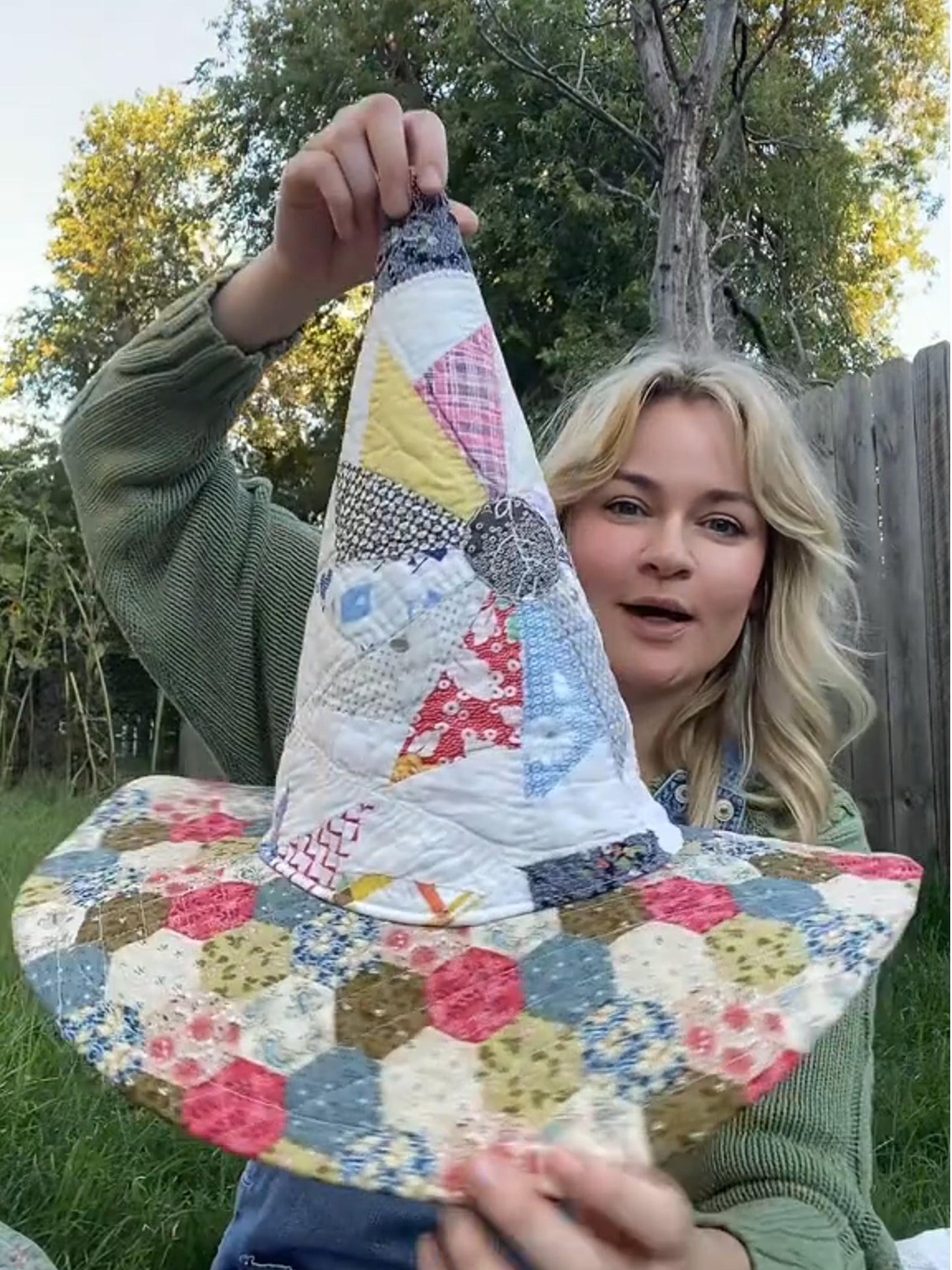 HexaStitch – Handcrafted Quilted Witch Hat