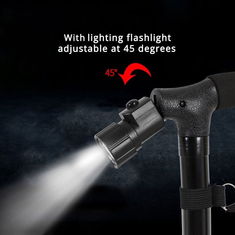 TravelEase - Compact Folding Stability Cane with Light
