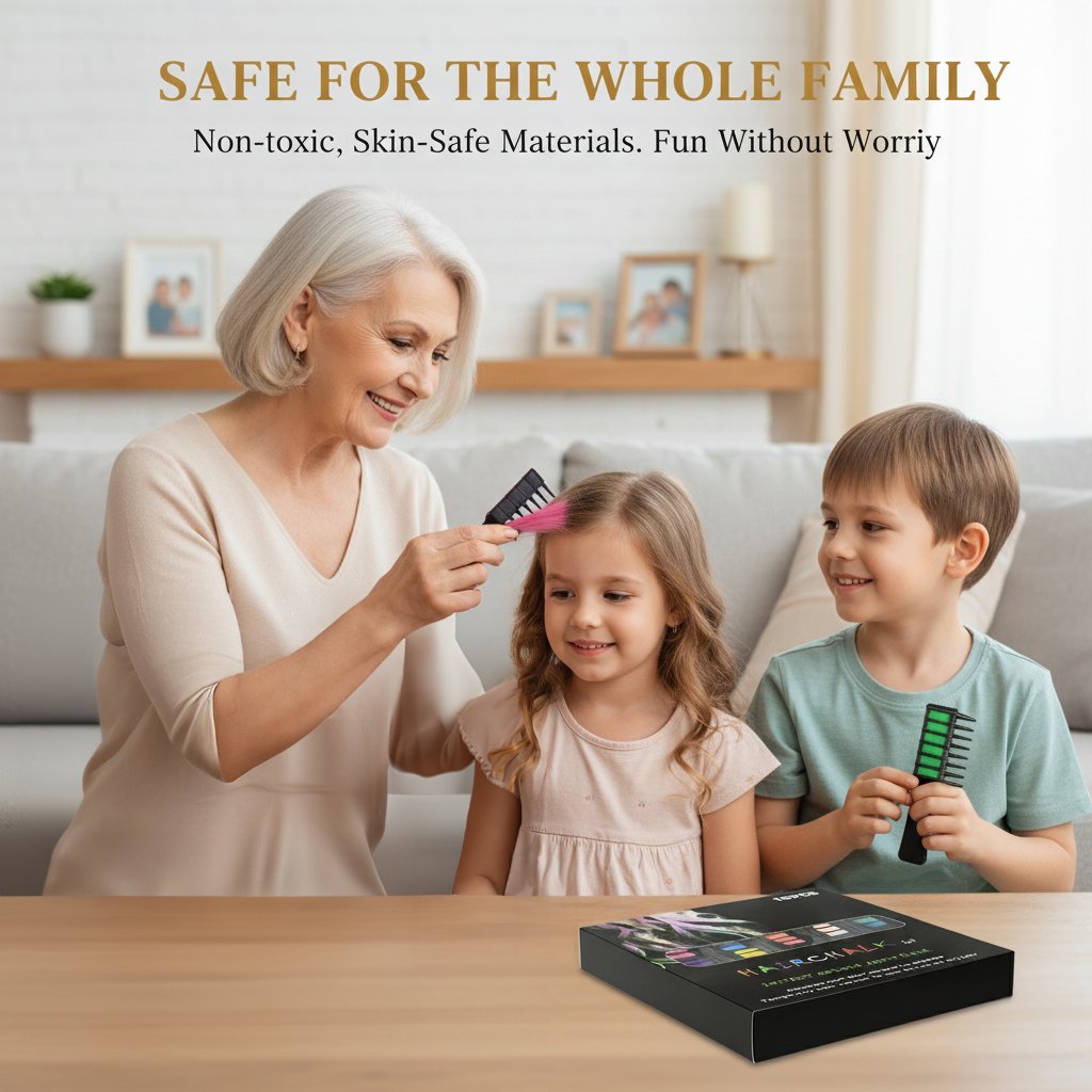 SparkComb - Bright & Safe Hair Chalk Set