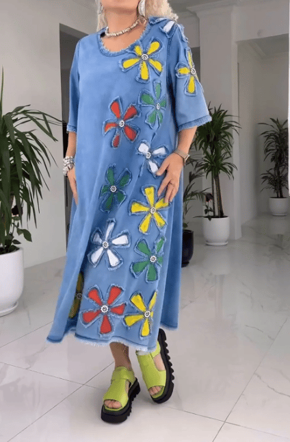 BloomVera – Elegant Floral Print Dress