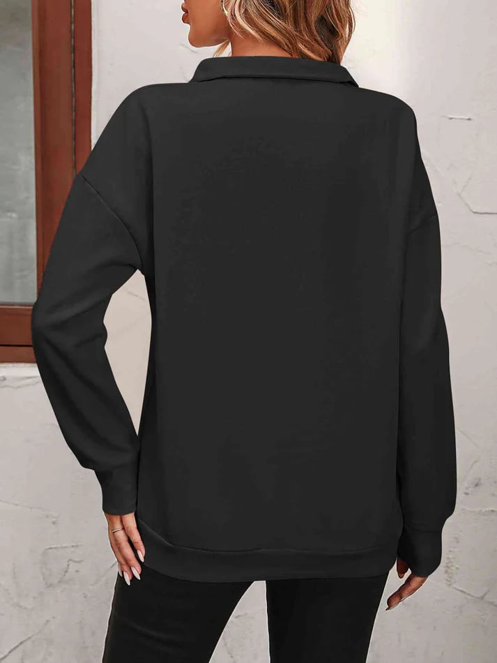 CasualFlow - Soft Casual Half-Zipper Sweatshirt