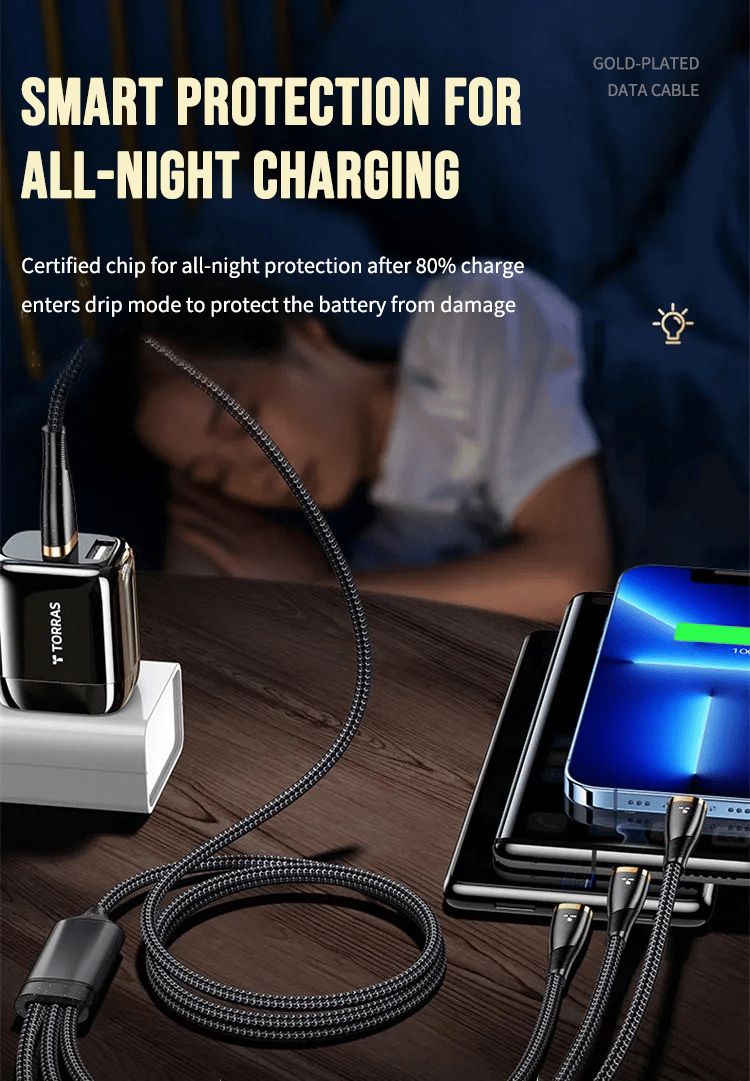NeonLink - All-in-One Lightning, Type-C & Micro USB Cable