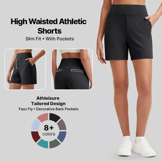 FitAura – Women’s High-Waisted Sport Shorts