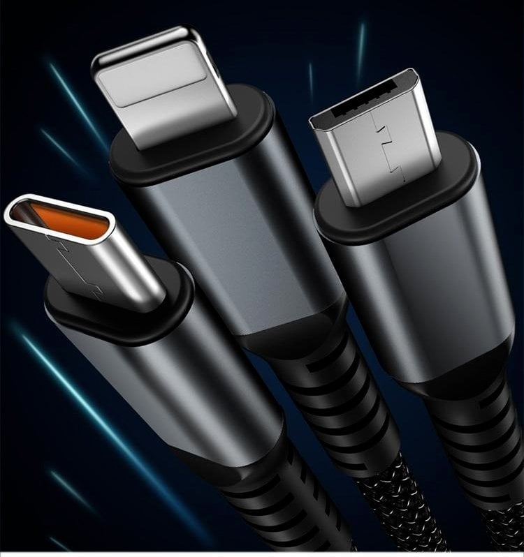 NeonLink - All-in-One Lightning, Type-C & Micro USB Cable