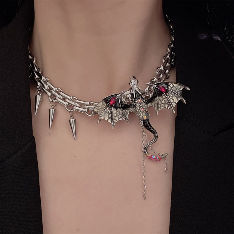 DragonWings – Imprisoned Flying Dragon Necklace
