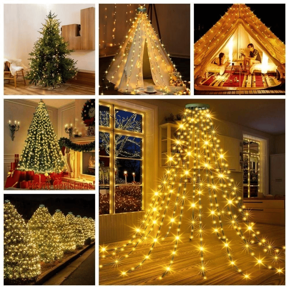 FestiveFlow – Christmas Tree Waterfall Light Ring