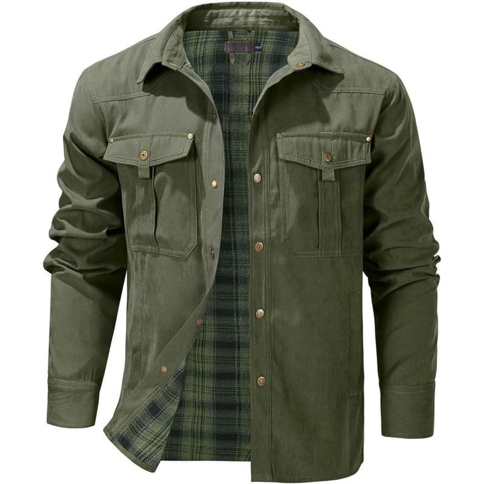 TimberWear – Men’s Flannel-Lined Shacket Jacket