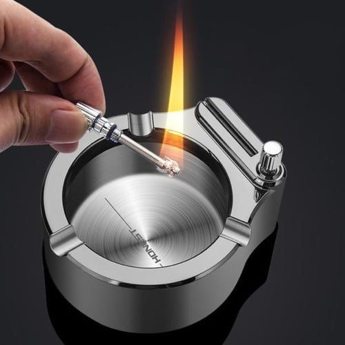 MetalFlare - Retro Ashtray With Kerosene Flint Starter