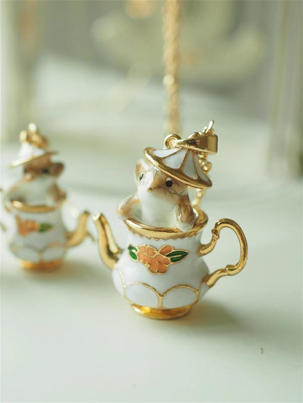 TeaWhimsy – Mouse in My Teapot Earrings Set