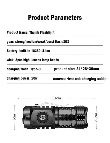 TriEyeMonster-The German Mini Super Power Flashlight