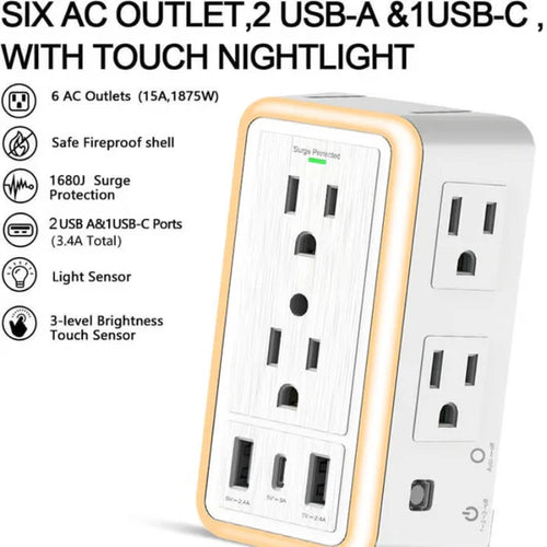 PowerHub |  9-IN-1 Multi Plug Surge Protector Outlet