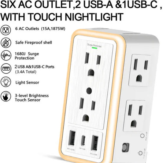 PowerHub |  9-IN-1 Multi Plug Surge Protector Outlet