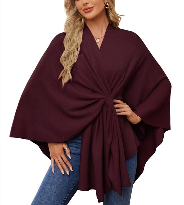 SilvaDrape – Chic Soft Poncho Sweater