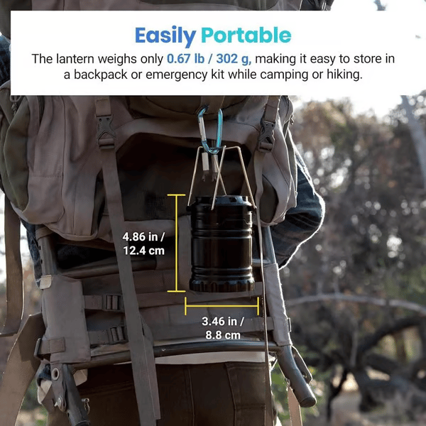 CampLuxe - Compact Collapsible Lantern with Solar Charging
