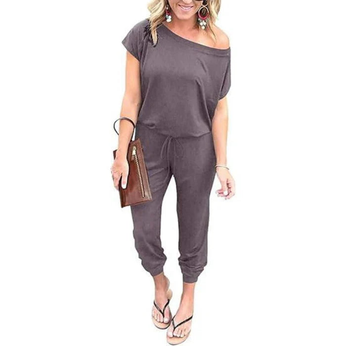 CozyChic – Women's Off-Shoulder Jogger Jumpsuit