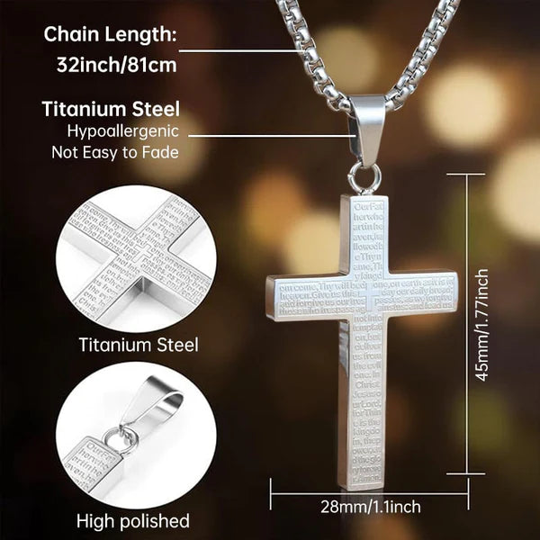 FaithScribe – Lord’s Prayer Scribble Cross Necklace