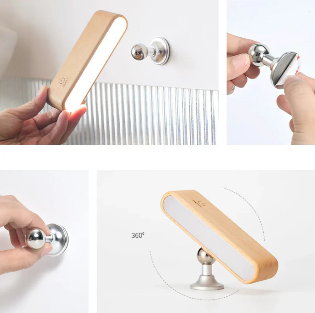 LumaWood – Solid Wood Desk Lamp with Magnetic Charging