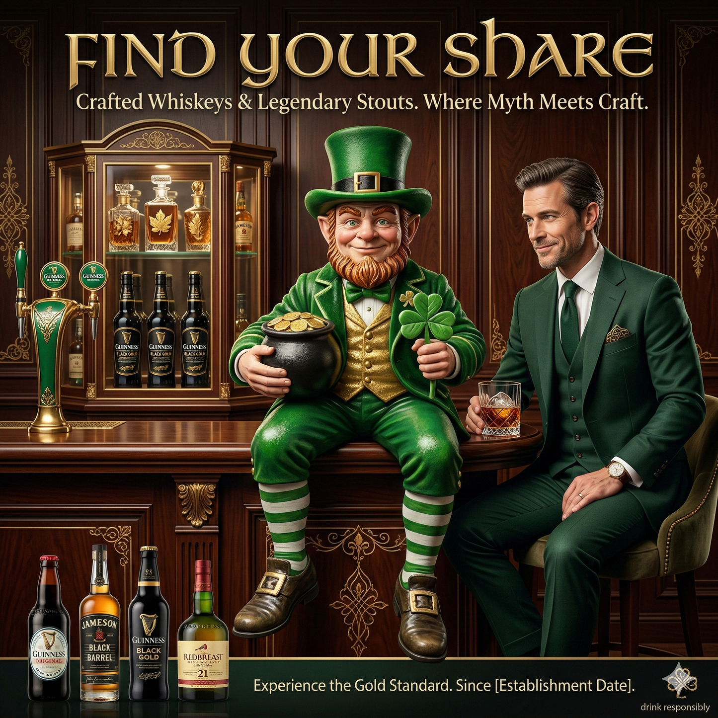IrishAura – St. Patrick’s Day Figurine for Calm, Festive Spaces