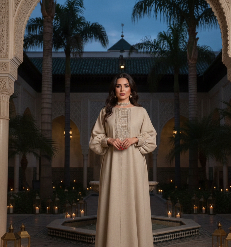 NuraStyle – Elegant Solid Color Jalabiyas Dress