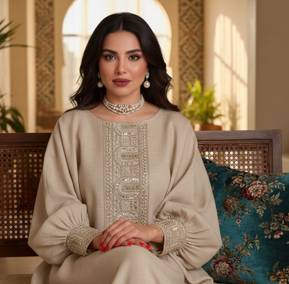 NuraStyle – Elegant Solid Color Jalabiyas Dress