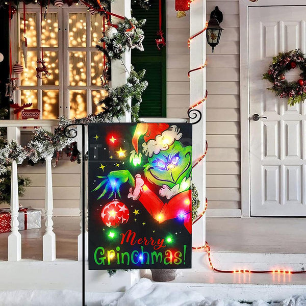 FestiveGrinchLite - Solar Christmas Pathway Flag
