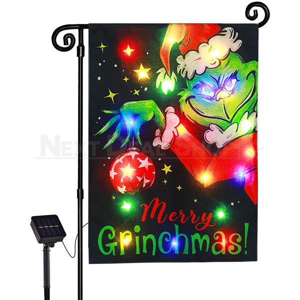 FestiveGrinchLite - Solar Christmas Pathway Flag