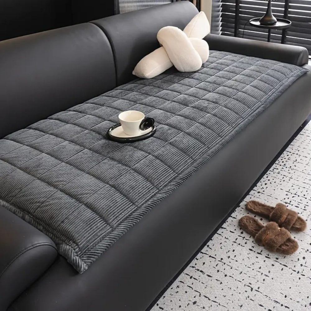 SofaNest – Metro Line Quilted Couch Cover Mat for Comfort & Care