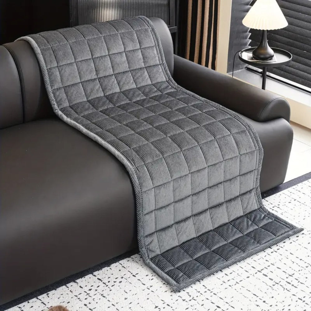 SofaNest – Metro Line Quilted Couch Cover Mat for Comfort & Care