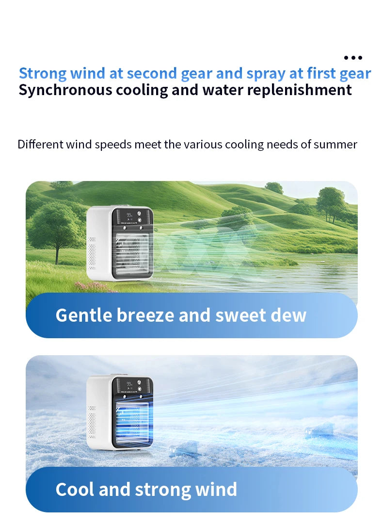 FrostBreeze – Portable Silent Air Conditioner with Water Cooling
