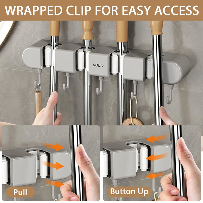 SwiftHold – Heavy Duty Mop Storage Rack