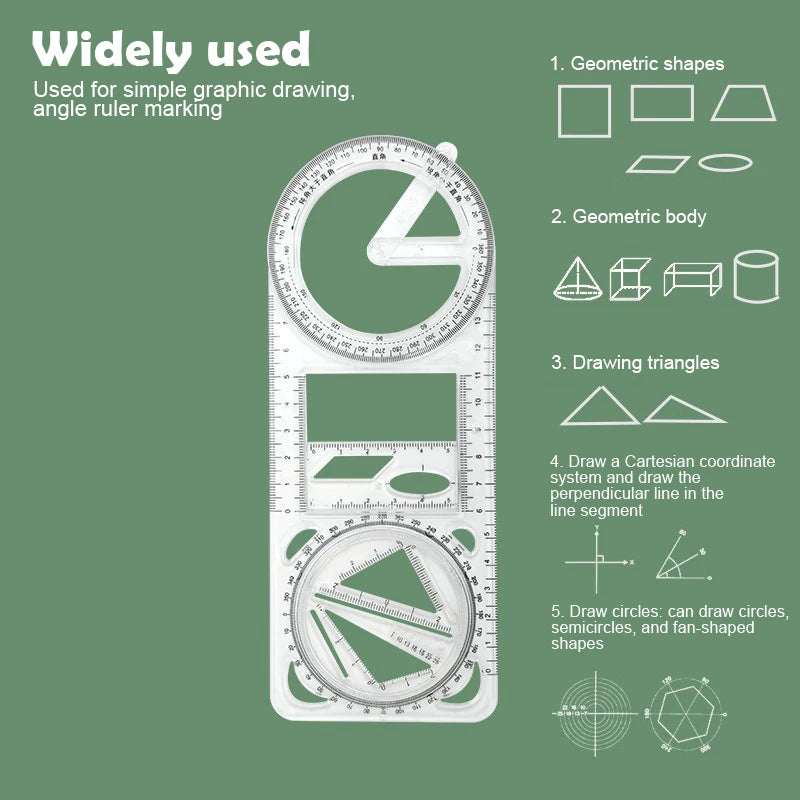GeoMaster – Multifunctional Geometric Plastic Ruler