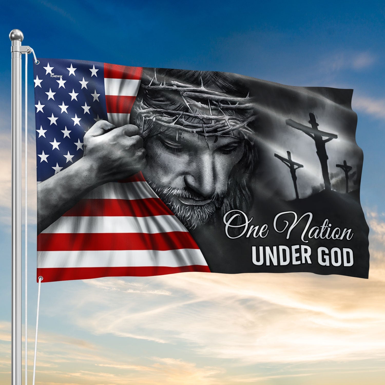 GloryCross – Patriotic Christian Grommet Flag