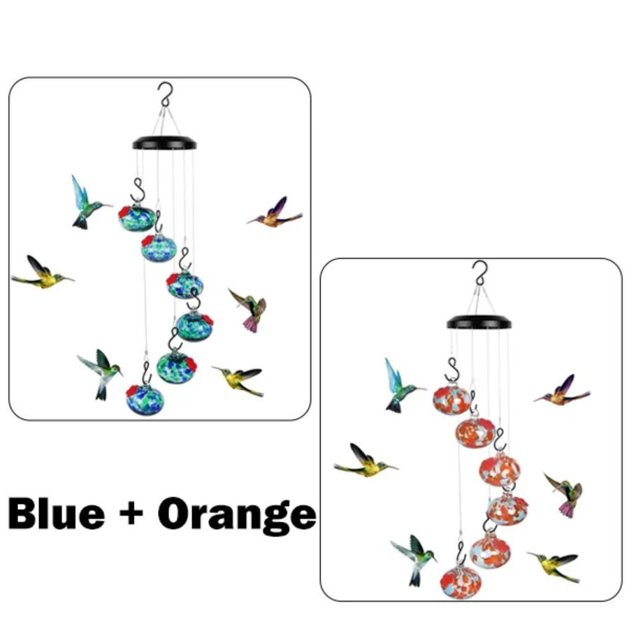 TwinkleSip | 2-in-1 Wind Chime Hummingbird Feeder