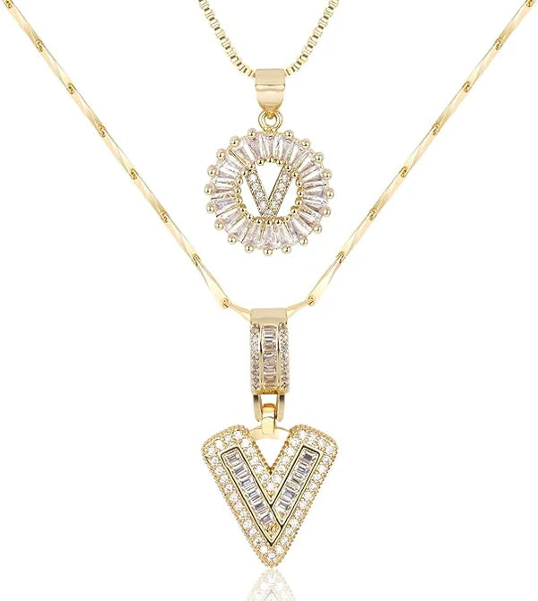 LetterLuxe – Personalized Initial Pendant Set
